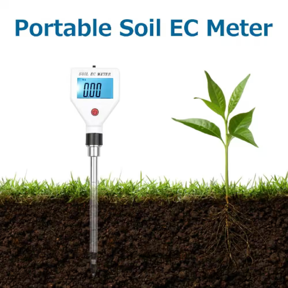 Digital Soil Tester with Backlight Screen Soil EC Meter Portable Soil Salinity T