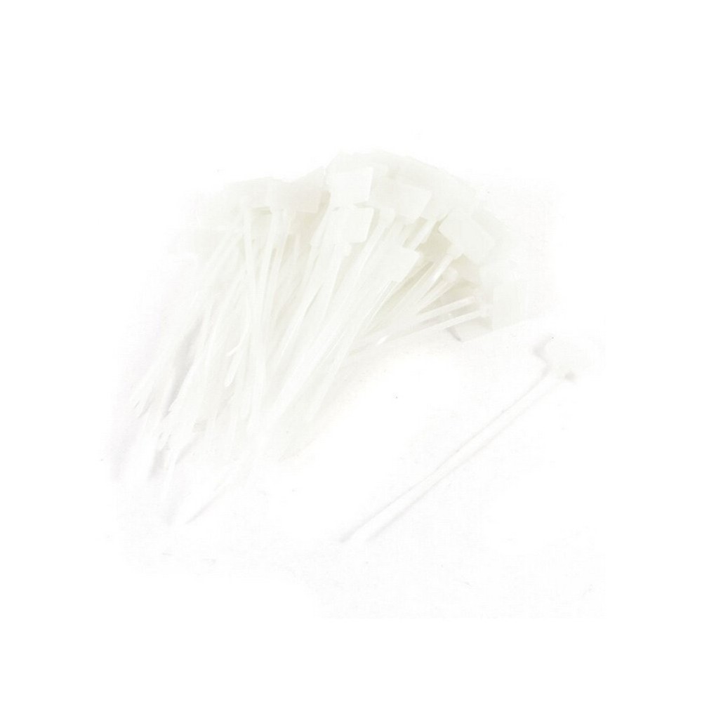 100 Pcs Write On Cable Tags Wire Zip Tie Labels Nylon Power Marking Tags