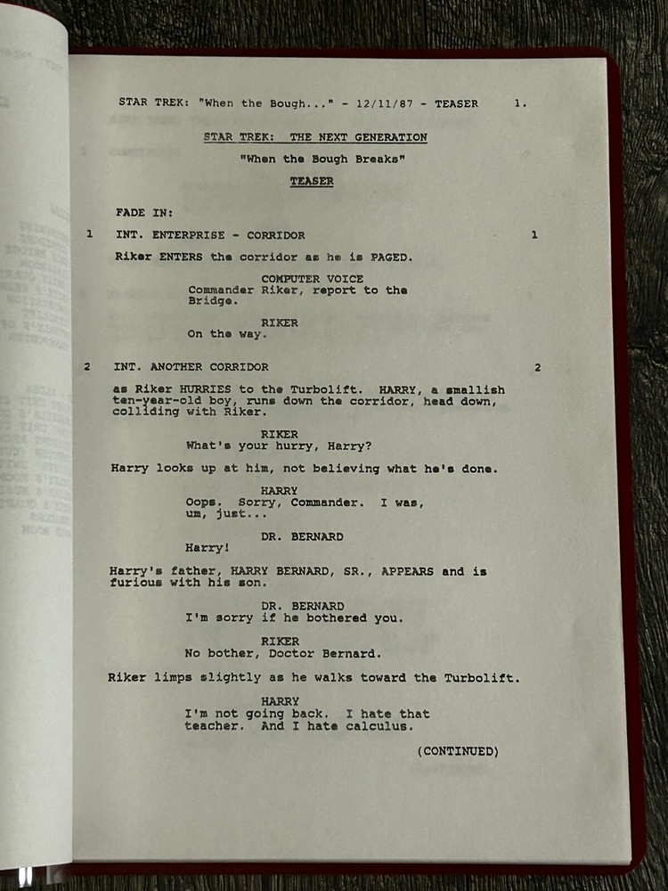 STAR TREK Script The Next Generation When Bough Breaks 2nd Revised Final Draft