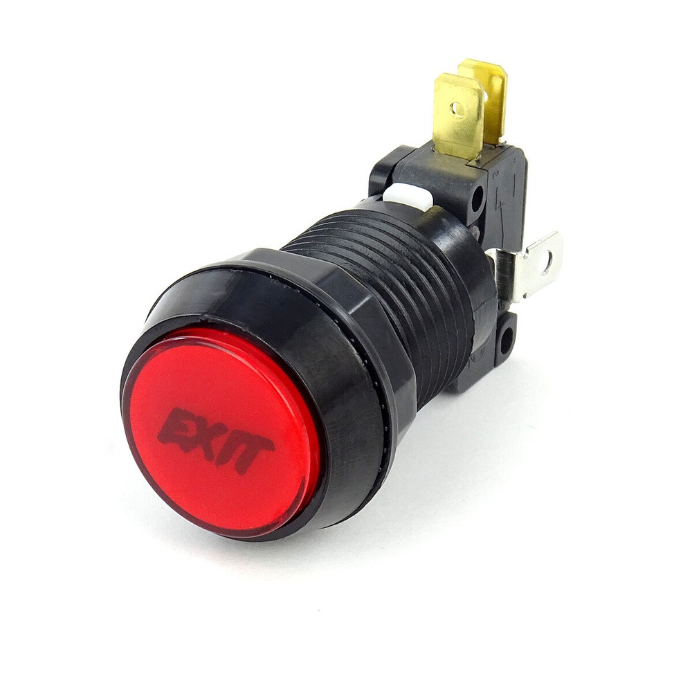 EXIT Arcade Red Pinball Push Button Illuminated LED Translucent Flipper w switch