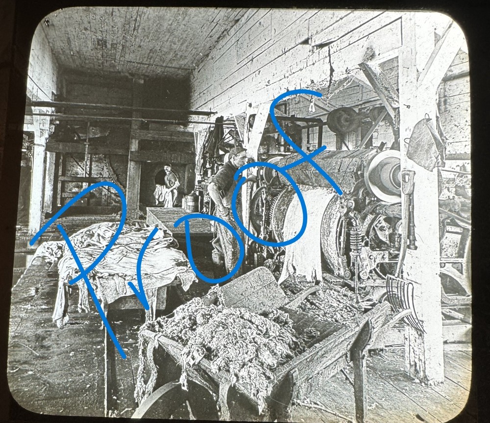 1910c Photo Magic lantern Slide Leather tanning industry Canada &InfoCard