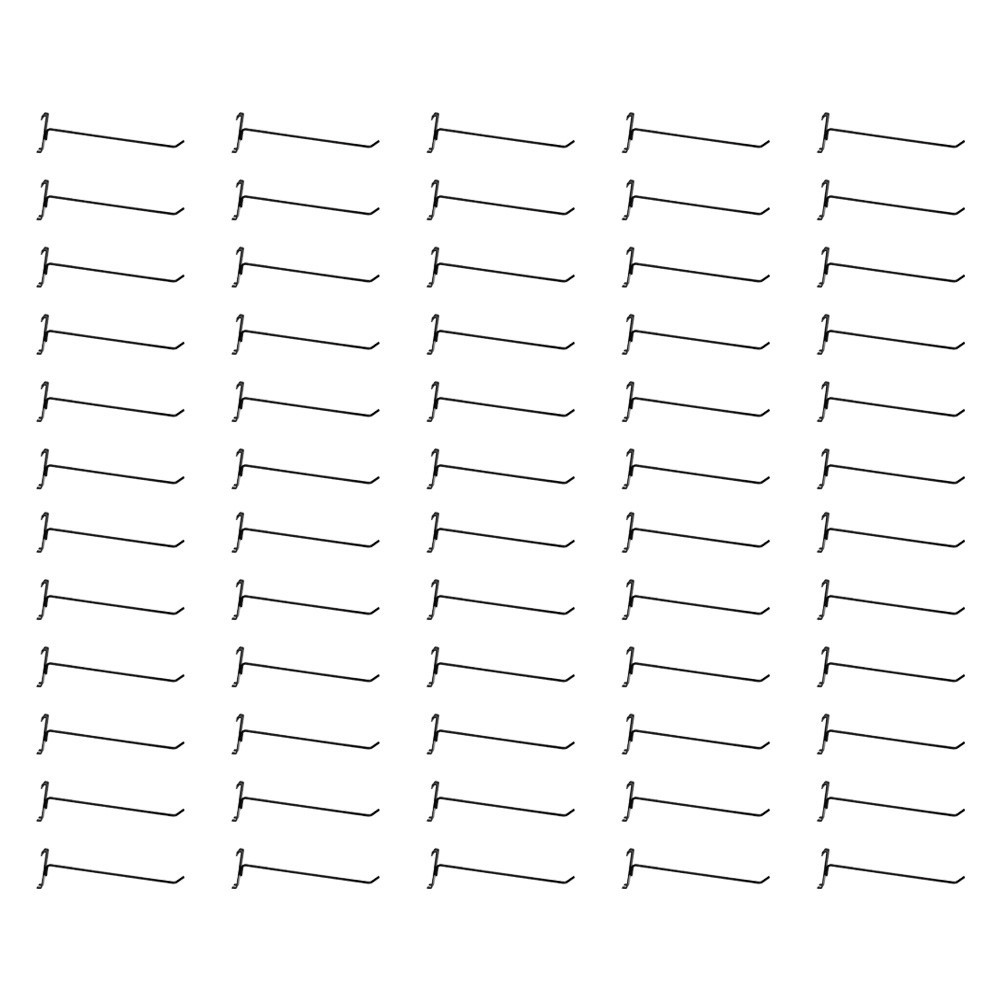 50 Pc GLOSS BLACK 12" Long Gridwall Hooks Grid Panel Display Wire Metal Hanger