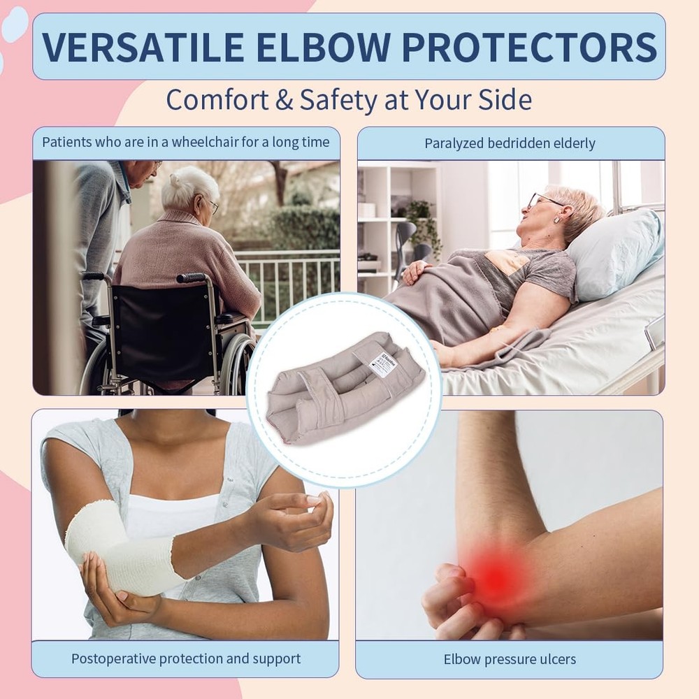 Elbow Pads for Elderly and Bedridden Patient, Elbow Protector with Soft Foam