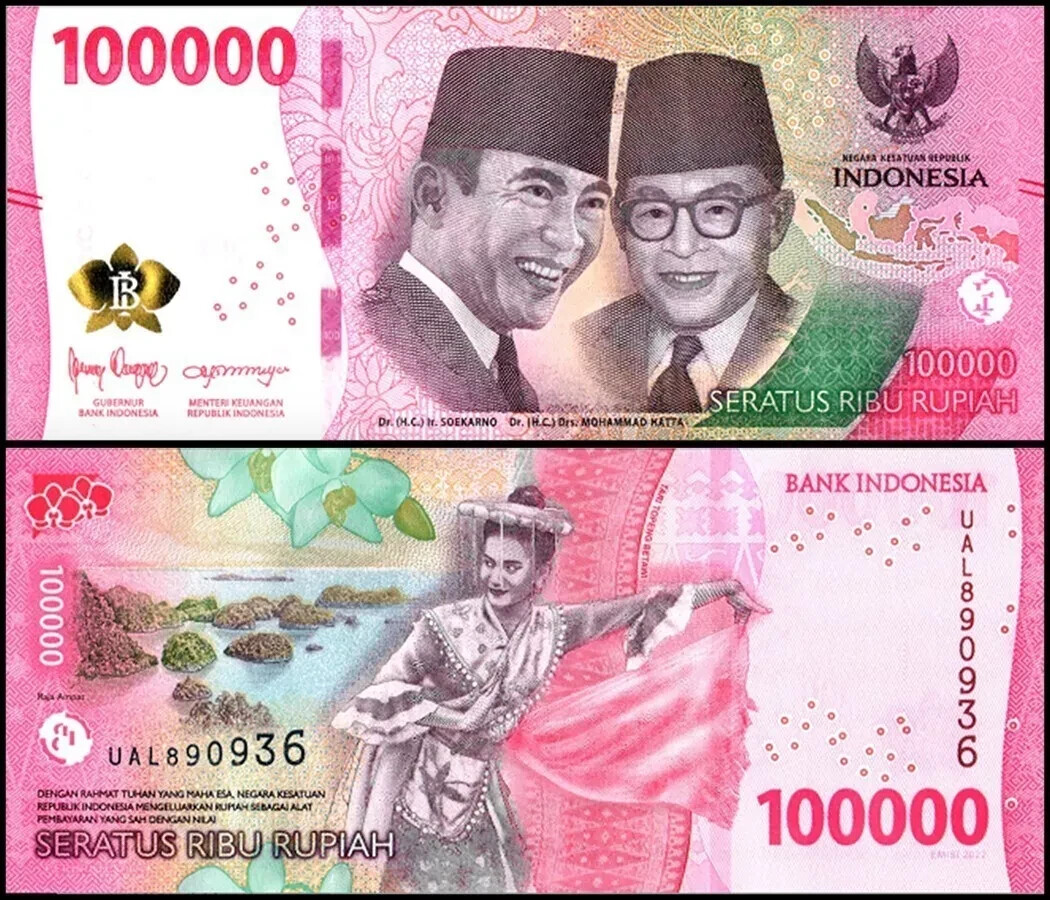 1 Million Indonesian Rupiah - IDR - 1,000,000 Indonesia Currency - 2022 Issue