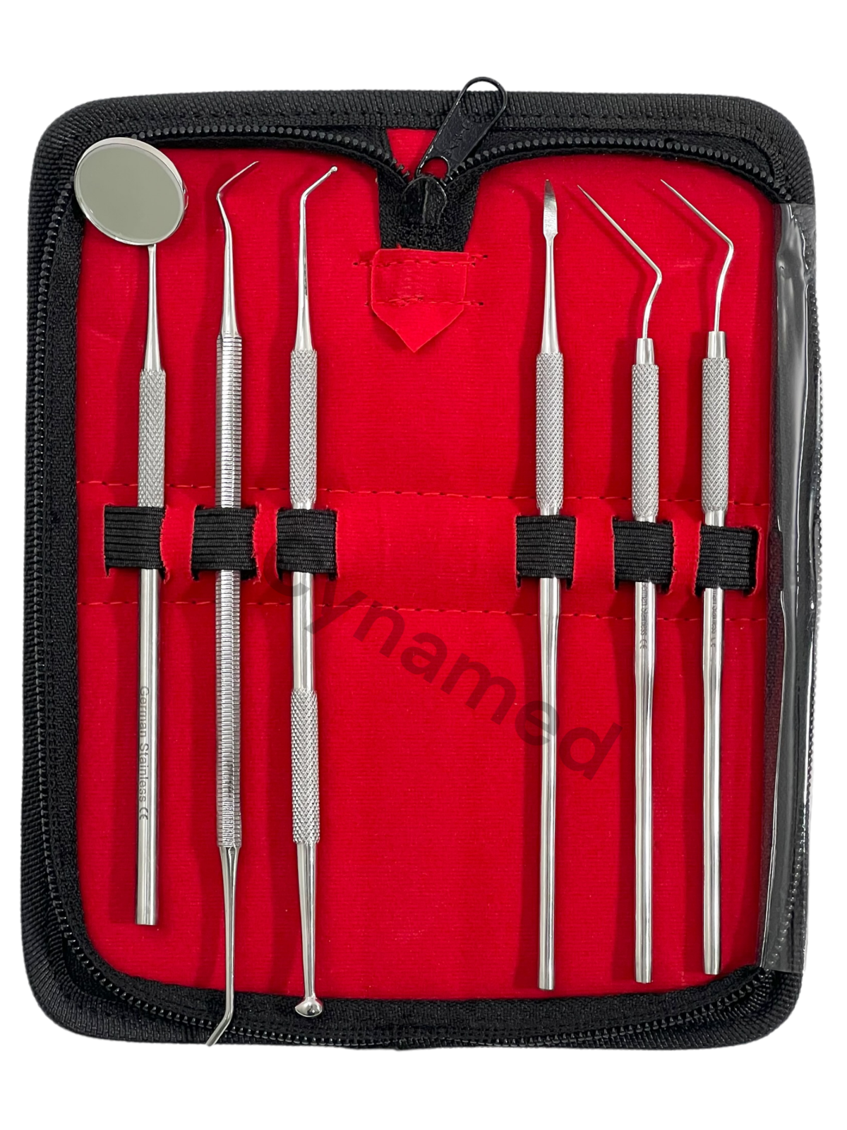 GERMAN Dental Scaler Pick Stainless Steel Tools with Inspection Mirror Set 6 PCS