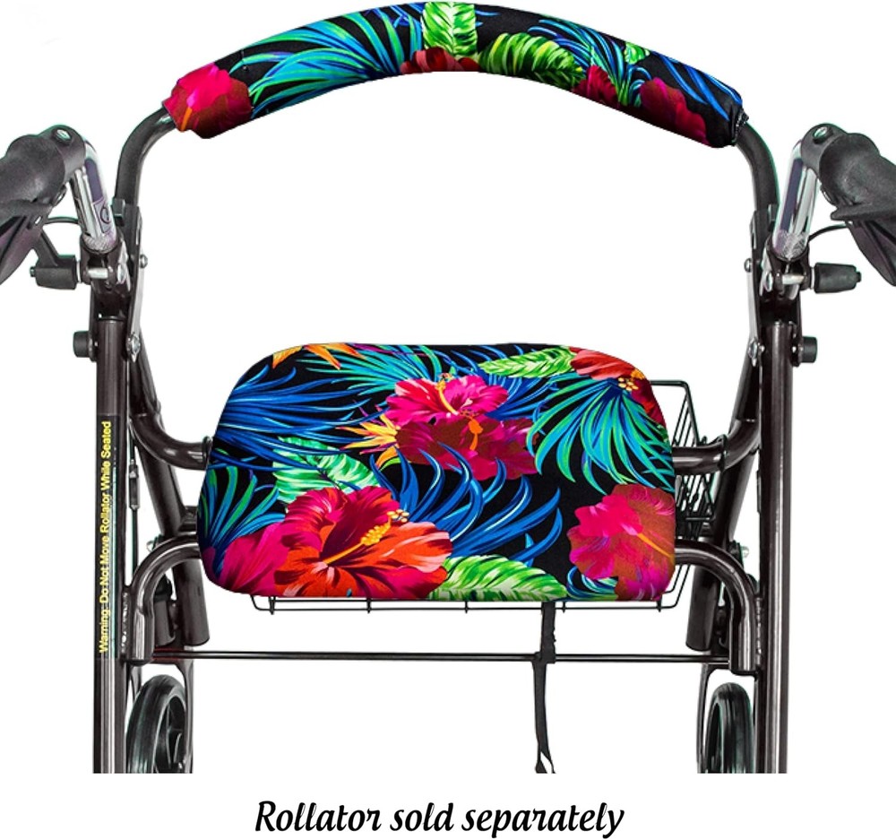 Top Glides Universal Rollator Walker Seat and Backrest Covers Tropical