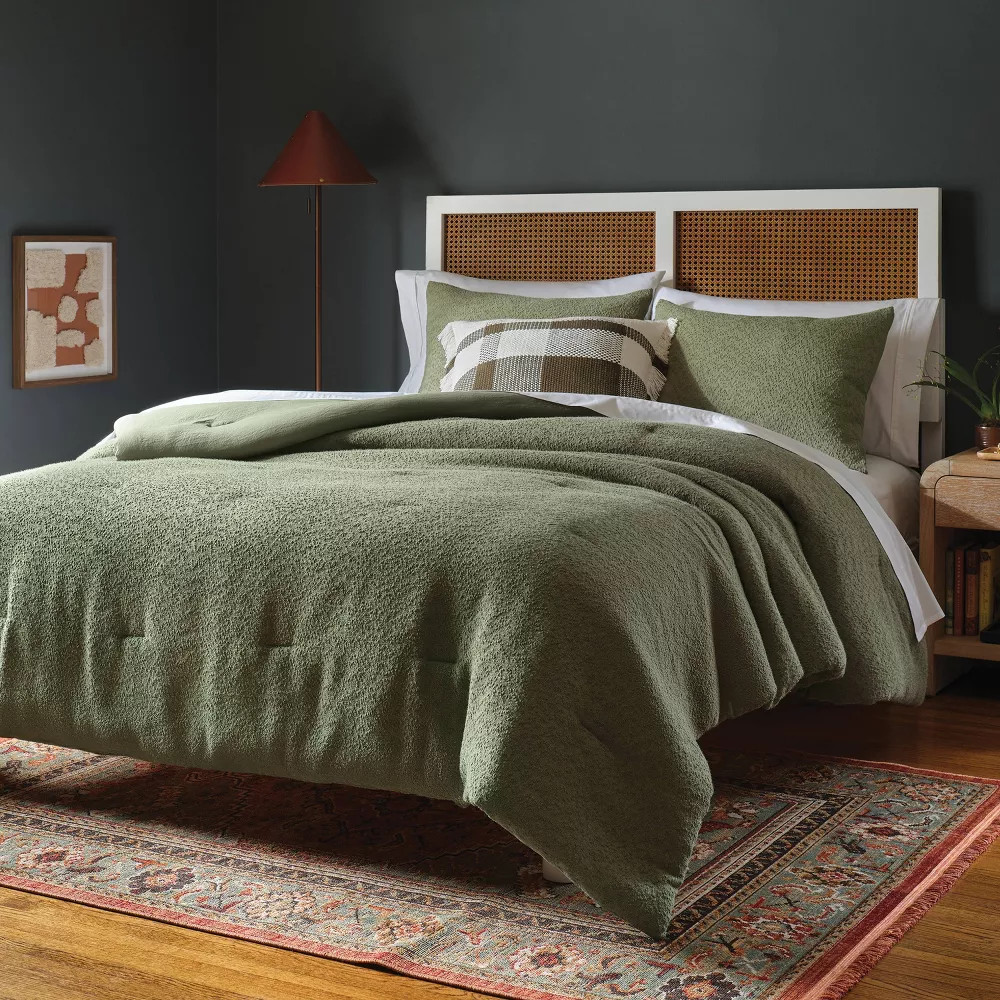 King Boucle Comforter Set Green - Threshold