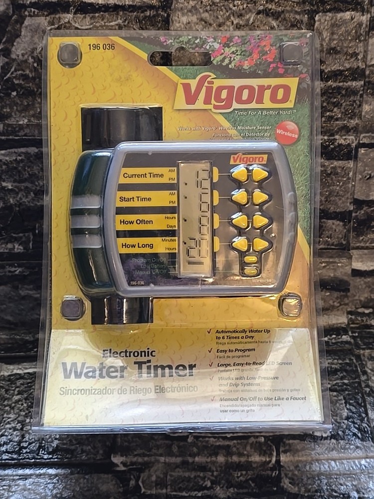 Vigoro Electronic Water Timer 196 036 Programmable Low Pressure Drip Systems NEW