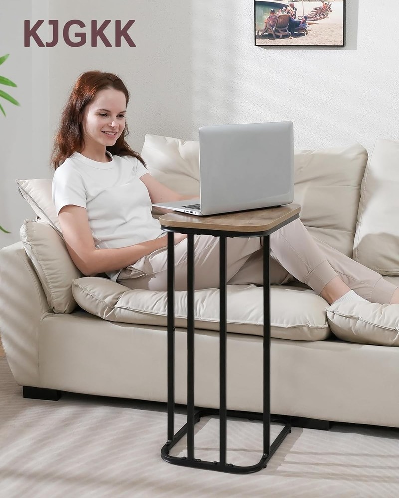 C Shaped End Table 27 Inches High Small Side Table Sofa & Bed Couch Table That