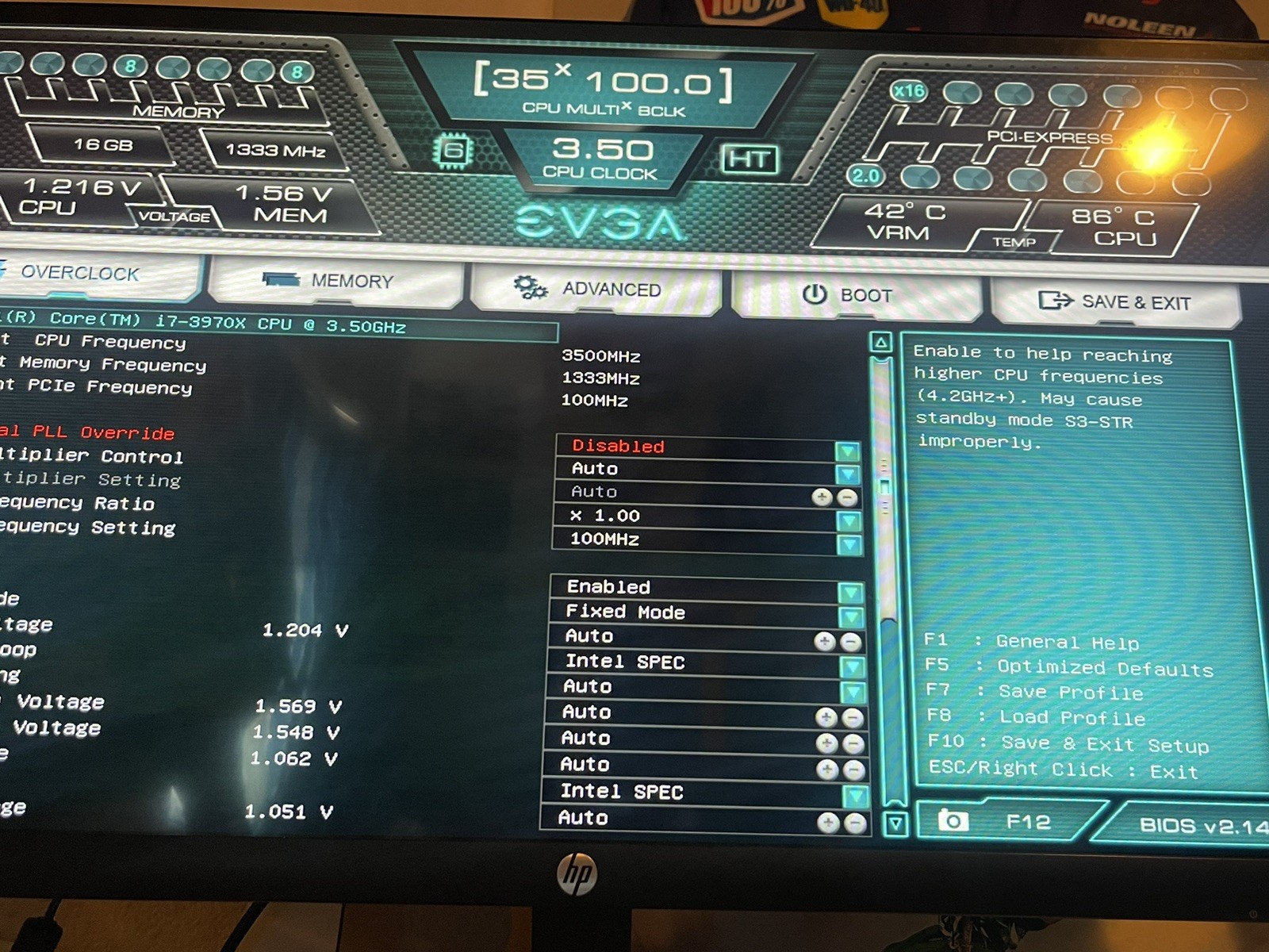 EVGA X79 Dark with Intel i7 3970x with custom polished copper IHS.