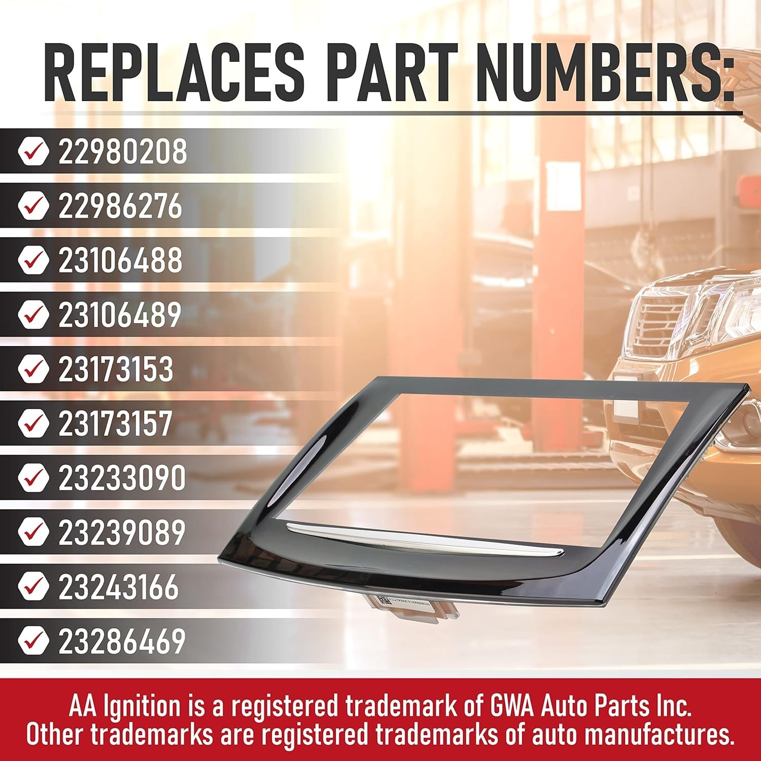 Replacement CUE Touch Screen Display - Compatible with Cadillac Vehicles - ATS,