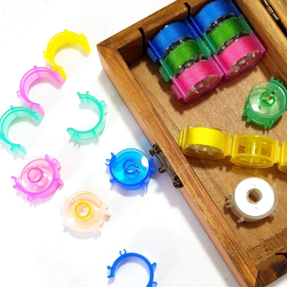 50 PCS Sewing Bobbin Small Clips Tool Accessory Holder Colorful Thread Keeper