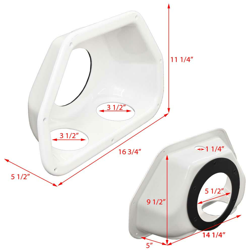 Chaparral Boat Blank Speaker Panel | w/ Cup Holders Off White Plastic