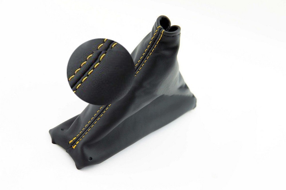 Automatic Shift Boot Leather Synthetic for Corvette C4 84-89 Yellow Stitch