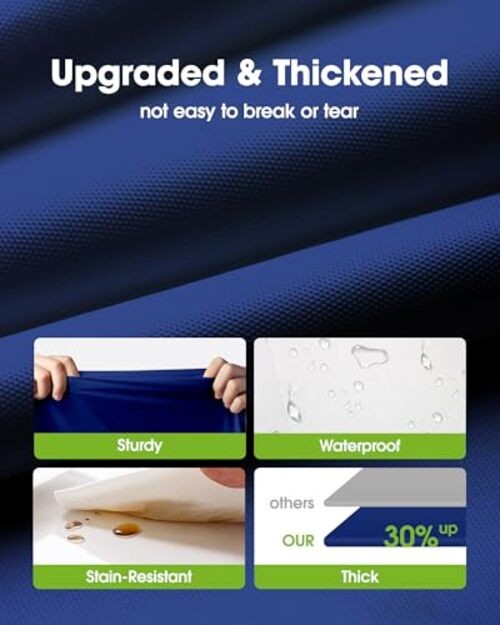 Plastic Table Cloth Disposable 10 Pack, 52 x 70 52" X 70" Rectangle Navy Blue