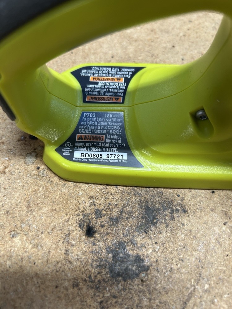 Ryobi 18V Battery Flashlight, Reciprocating Saw & Circular Saw. Tools & Bag Only