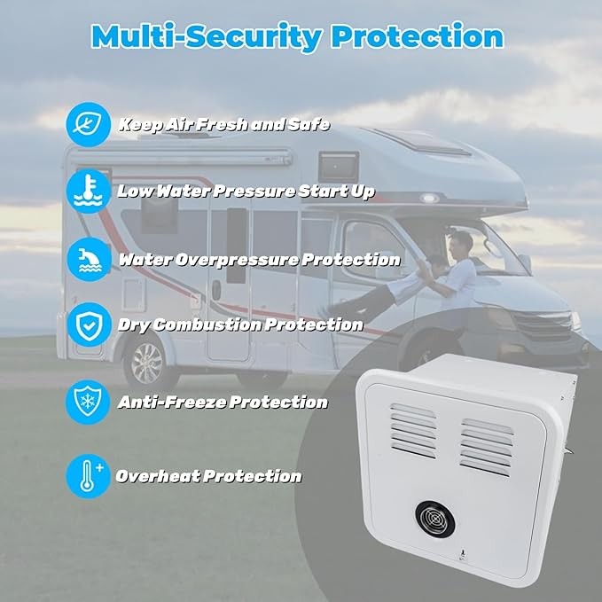 RV Tankless Water Heater Propane Gas 3.9GPM 55000BTU with Controller