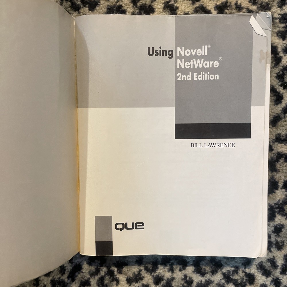 Vintage - Using Novell Netware 2nd Edition, Paperback Computer Reference Book