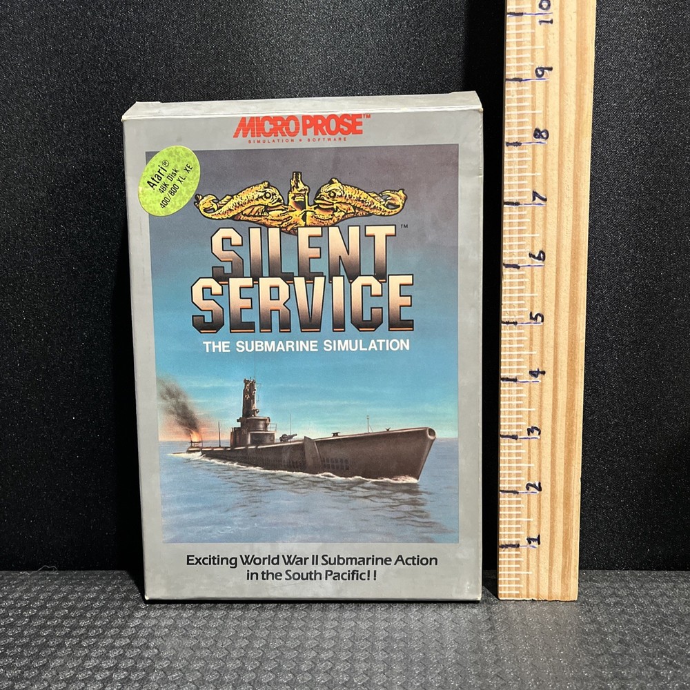 ATARI 400/800 Silent Service / SUB simulation 1985 / manual&box complete collect