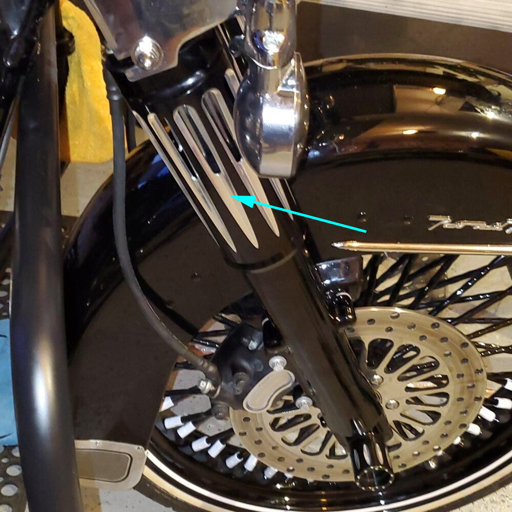 2" Extend Aluminum CNC Cut Black Fork Boots Cover For Harley Touring Road King