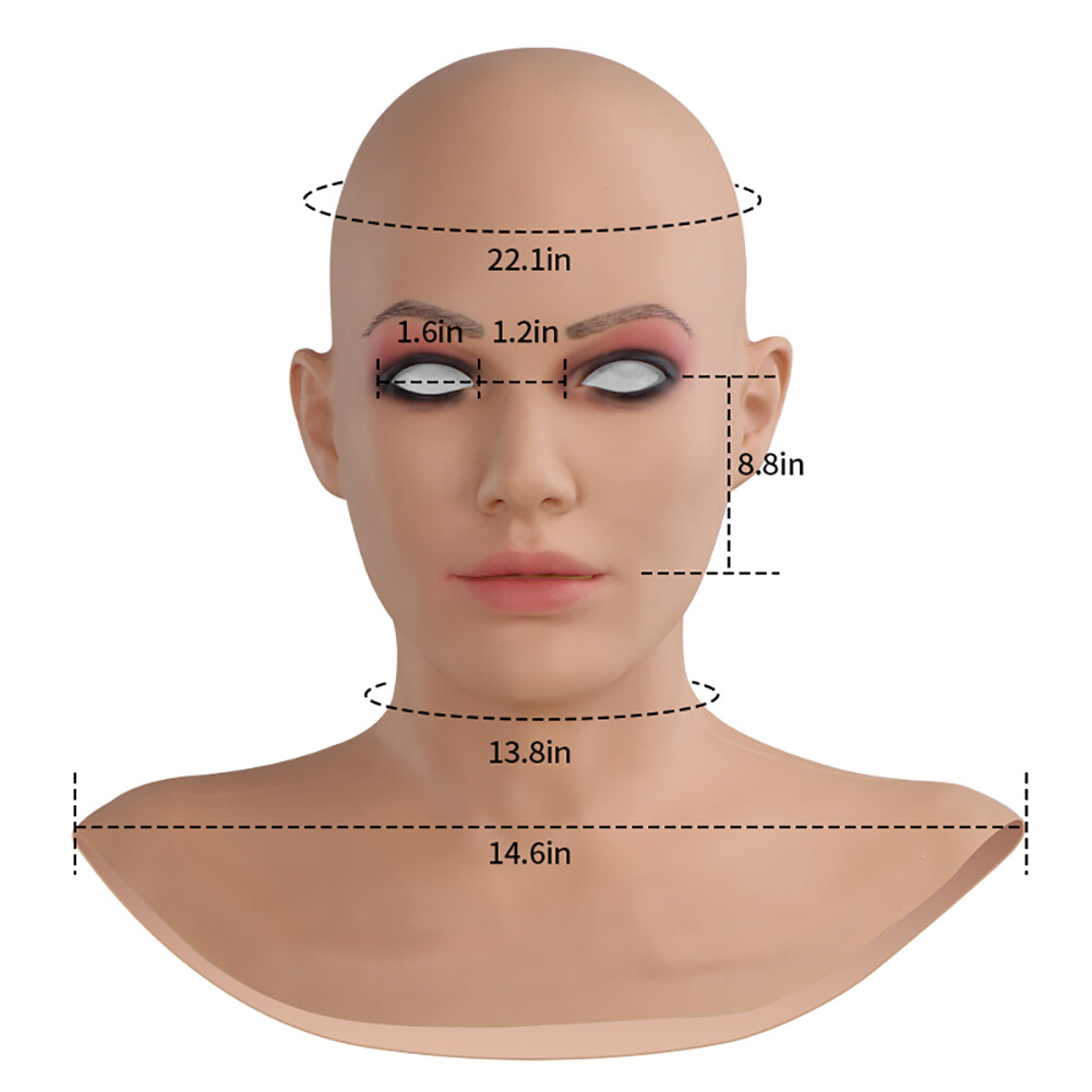 Silicone Female Mask Headwear Full Head Mask For Crossdresser Halloween Trans