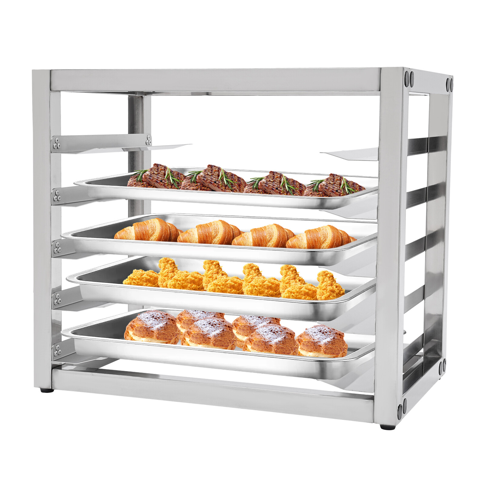 6 tire End Load Half Height Bakery Bun Dough Baking Sheet Pan Rack Commercial