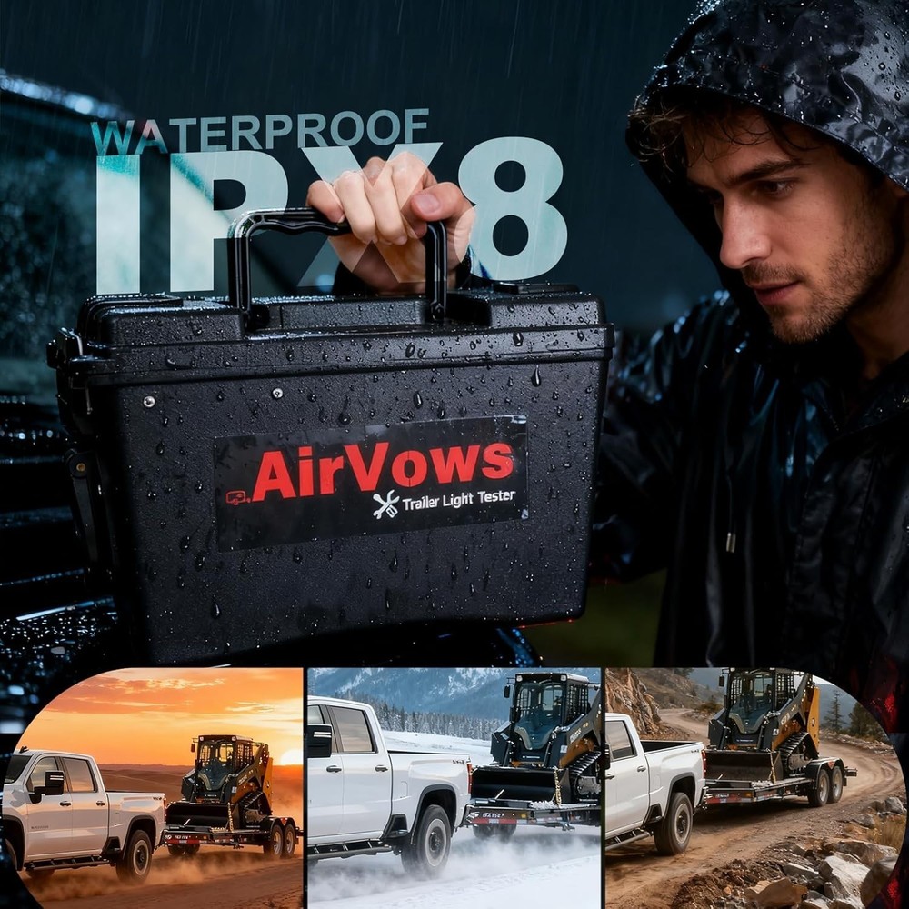 Trailer Light Tester with Remote Control Function,7-Way Flat Spade Pin,6-Way ...