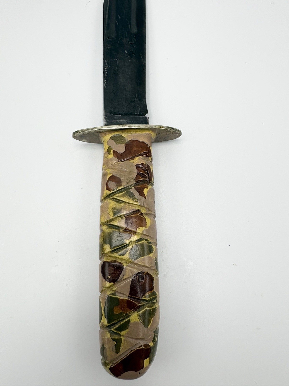 WWII Military Fighting Knife Theater Made Pacific ? w/ Leather Sheath