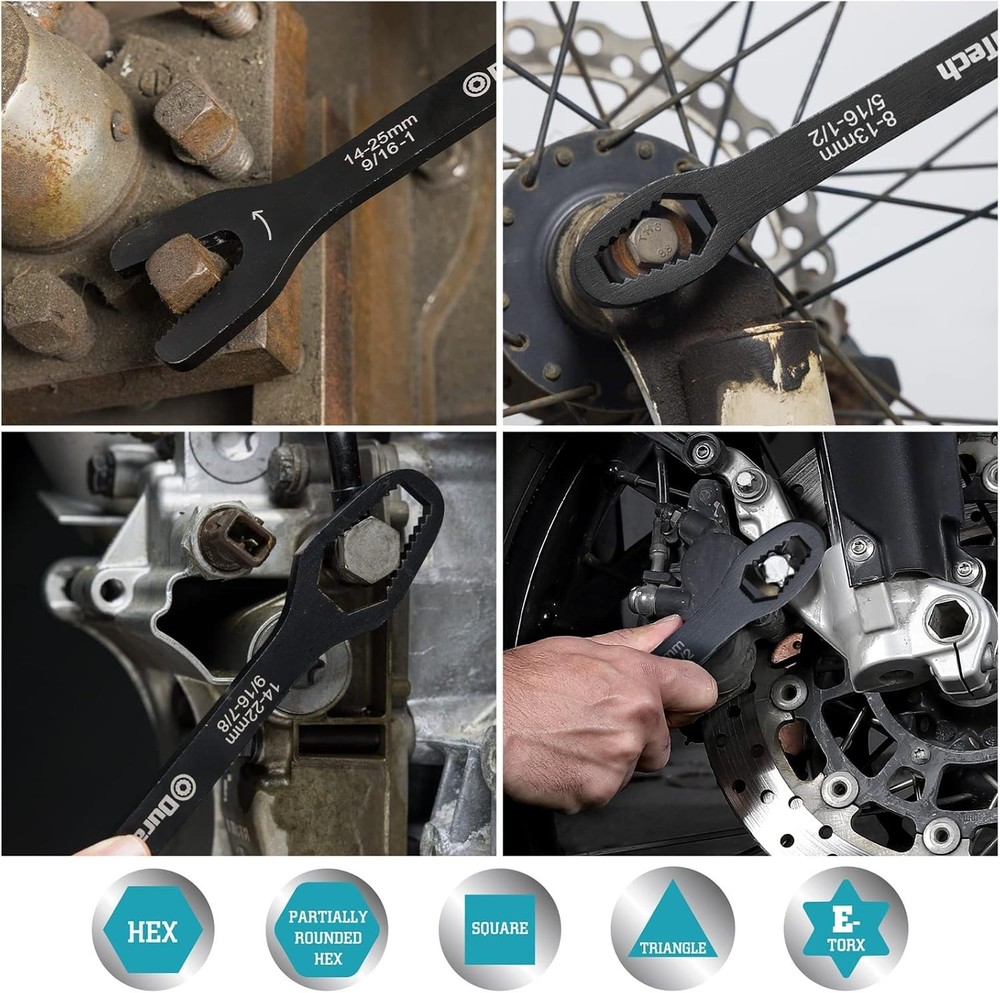 Universal Wrench Set, Multi-functional Doule Box&Open End, Black