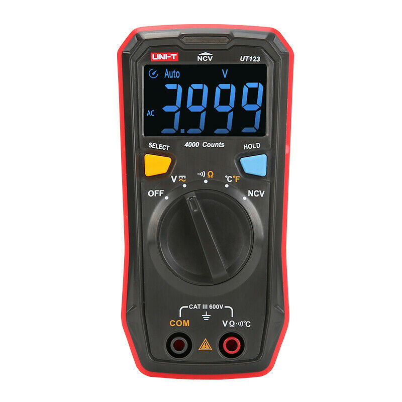 UNI-T UT123 Mini Digital Multimeter Car Range Data Hold AC DC Volt Meter