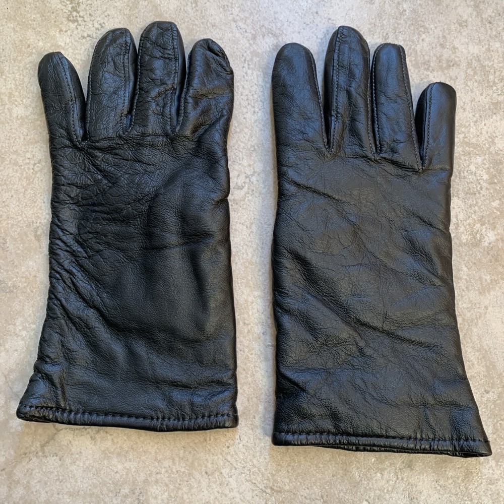 Samco Leather Gloves Mens Black Polyester Wool Blend Lined Cold Weather 7