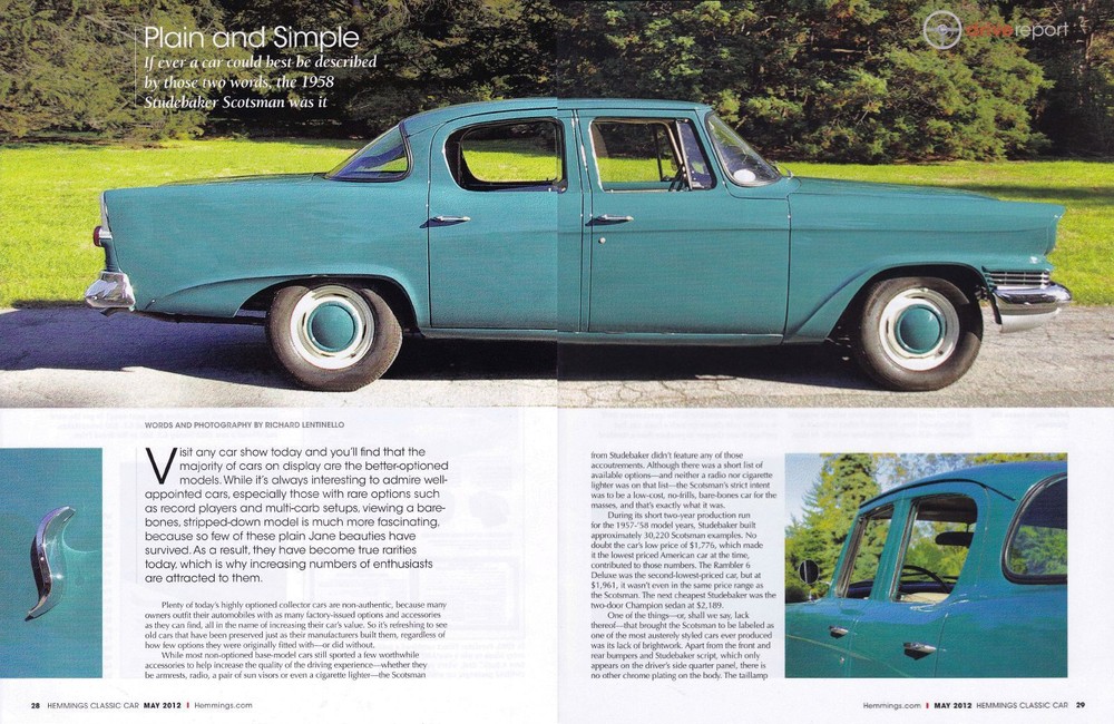 1958 STUDEBAKER SCOTSMAN ~ GREAT 6-PAGE ARTICLE / AD