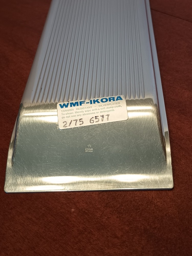 WMF-Ikora German Brushed Silver Plate Rectangle Flat Serving Plate MCM EP Brass