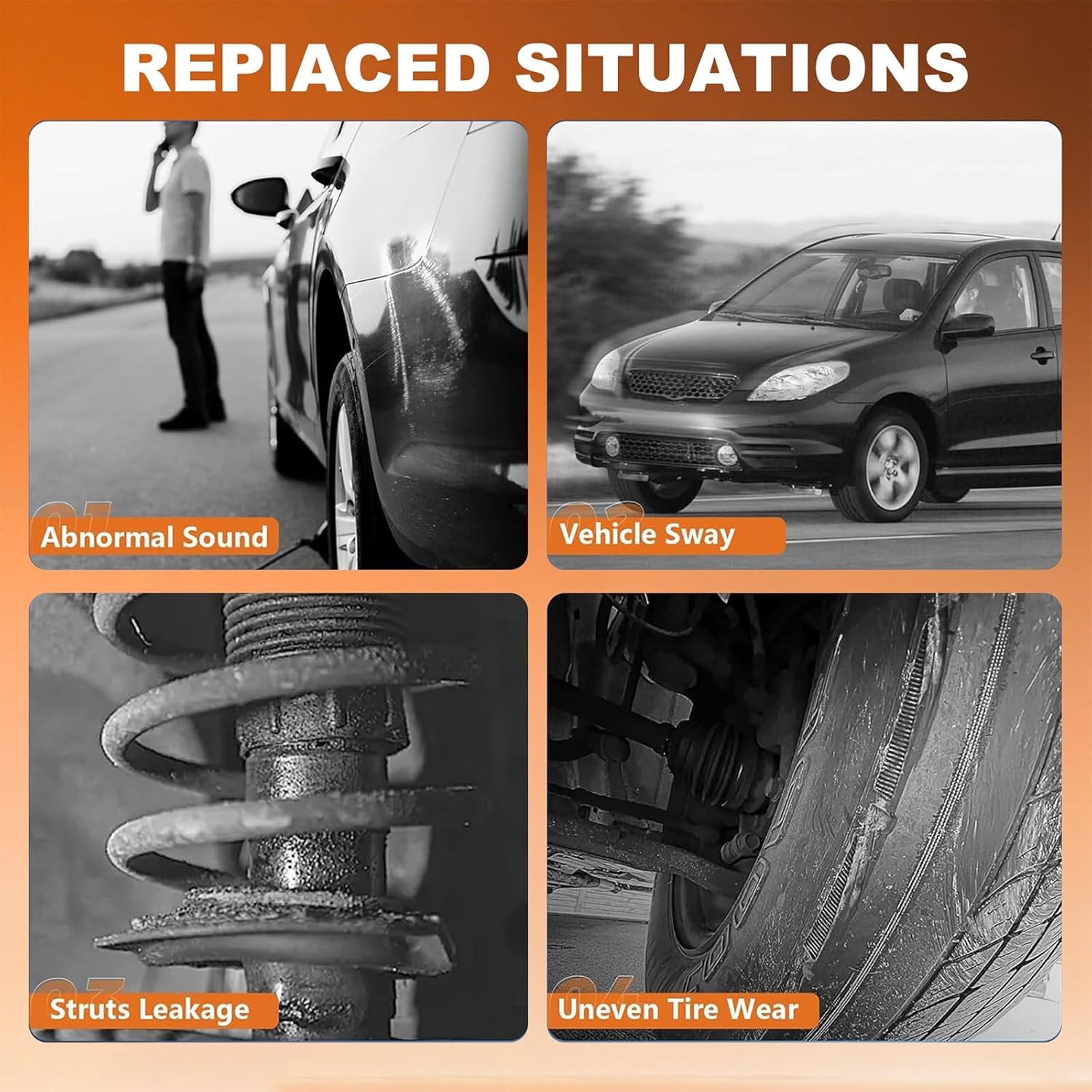 4Pcs Shocks Strut Assys Front and Rear for 2013-2019 Cadillac XTS with Electric