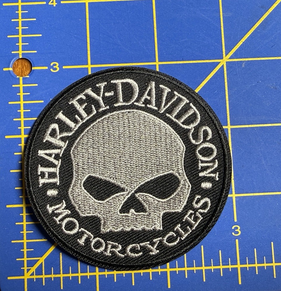 Embroidered Harley Davidson Iron-On Patch, Motorcycle, Biker 3” Diameter