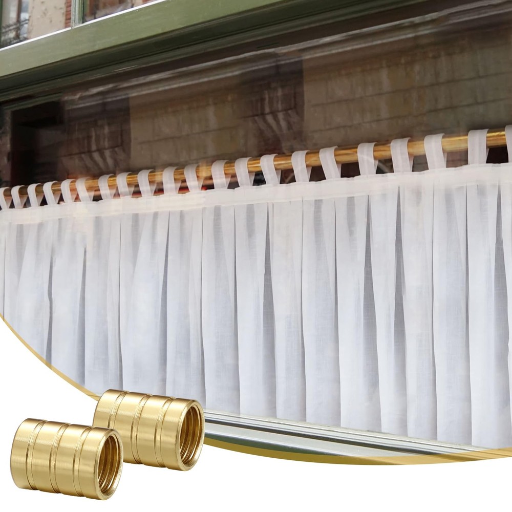 8 Pcs Inside Mount Cafe Curtain Rod Inside Mount Socket Brass Plated Brackets...