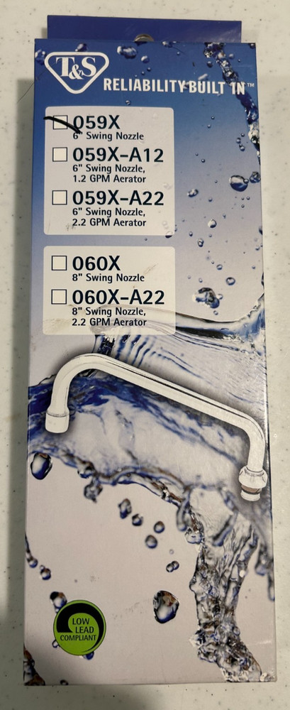 T & S 059X Chrome 6" Swing Nozzle New FREE SHIPPING