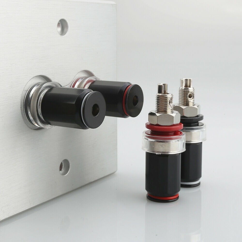 4x Lockable 24K Gold Plated HiFi Amplifier Speaker Binding Post Socket Terminal