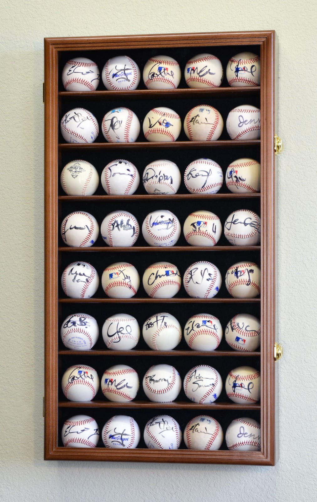 40 Baseball Ball / Hockey Puck Display Case Cabinet Rack Wall Holder 98% UV