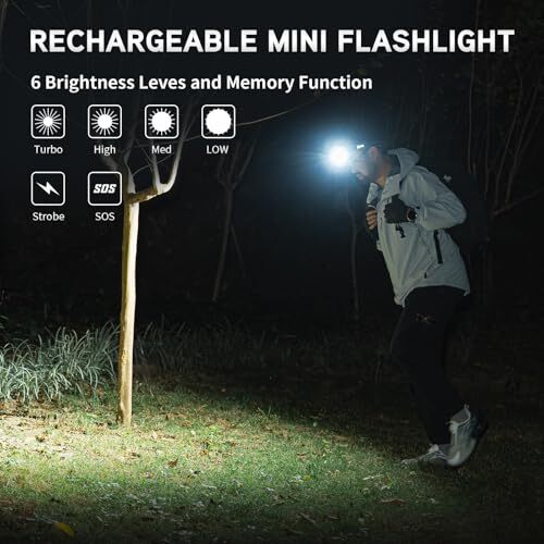 WUBEN E7 1800 Lumen Rechargeable Mini Flashlight with Magnet Assorted Colors