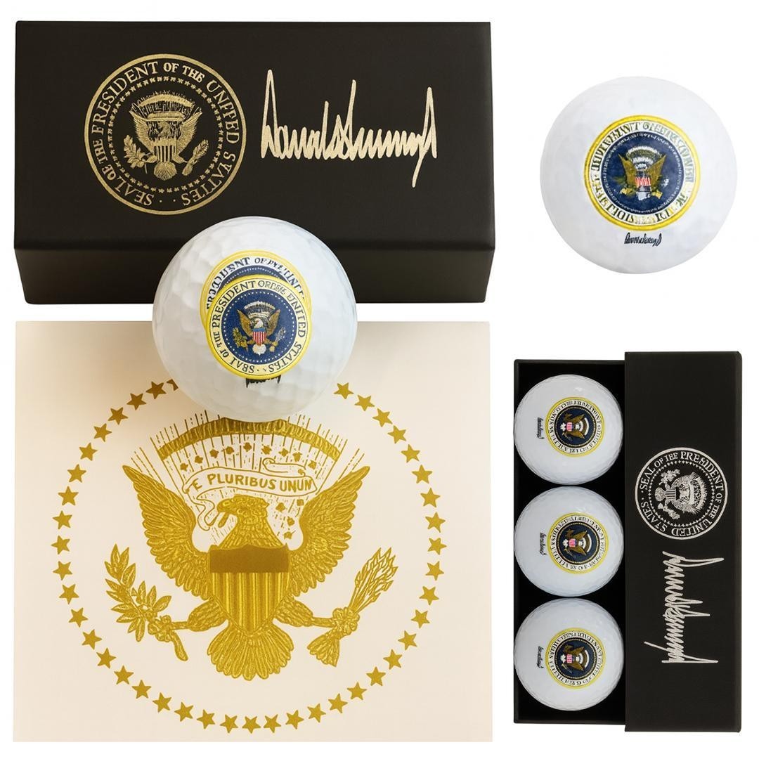 Presidential Seal Golf Balls (set of 3) with Box President Trump Signature
