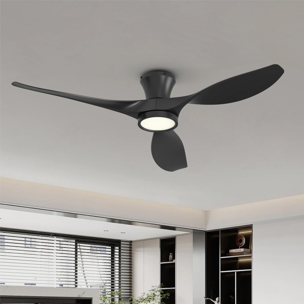 52 Inch Ceiling Fan with Led Light Remote Control Flush Mount Low Profile for...