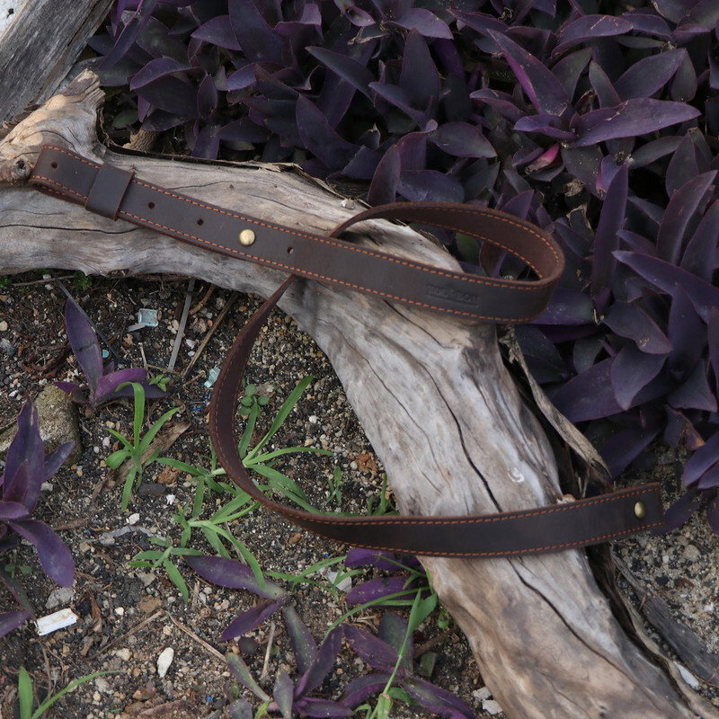 Tourbon Buffalo Leather Rifle Gun Sling_Crazy Horse Adjustable Handmade_1" Wide