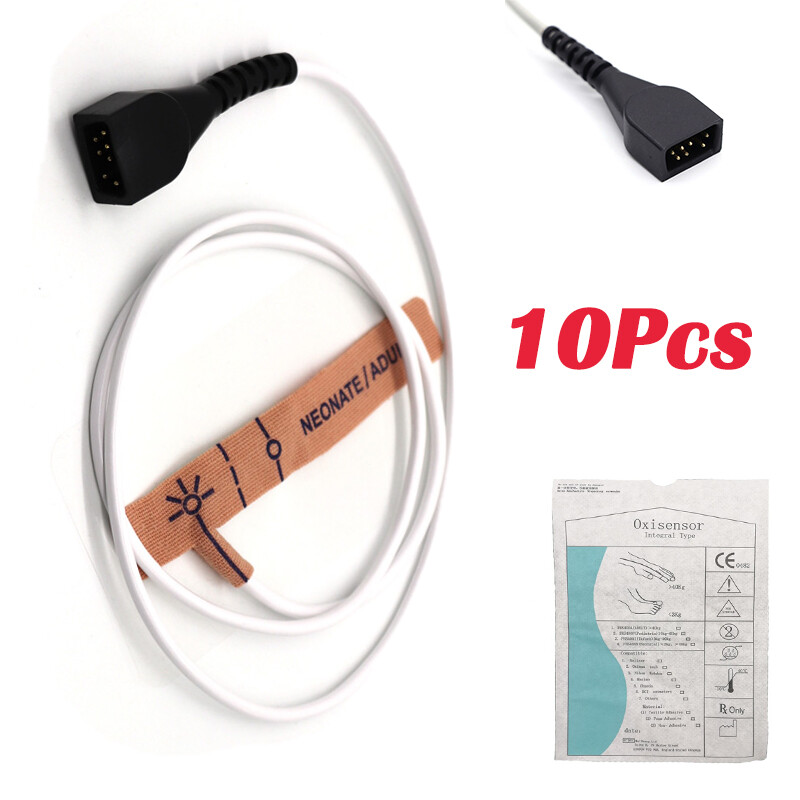 10Pcs Disposable SpO2 Sensor fit for NONN Neonate/Adult Pulse Oximeters Probe