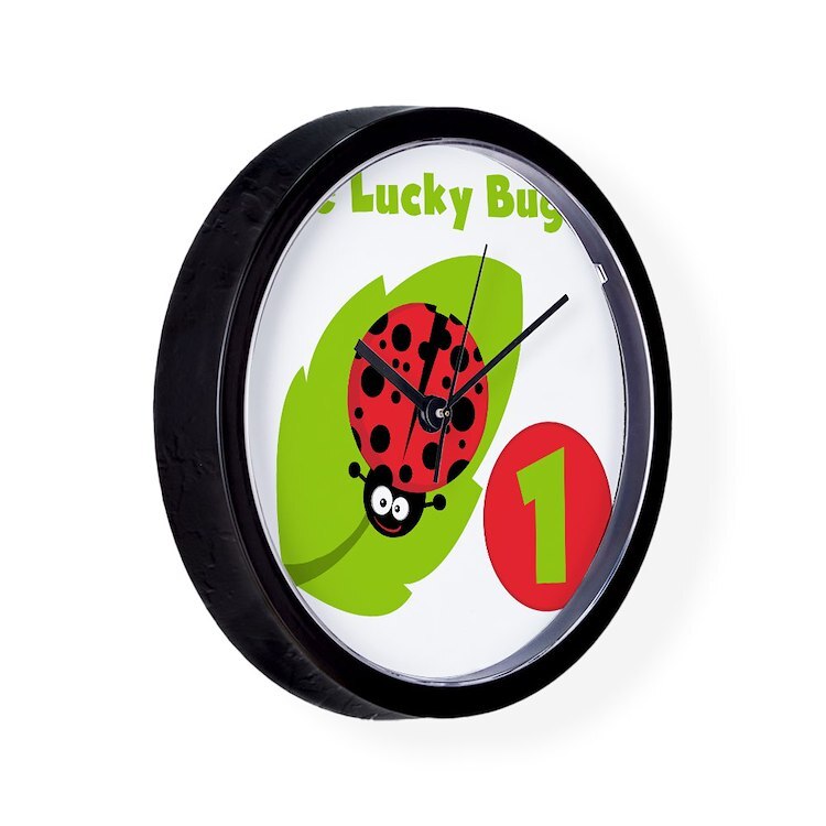CafePress LUCKYBUGFIRSTBDAY 10" Wall Clock (1050162888)