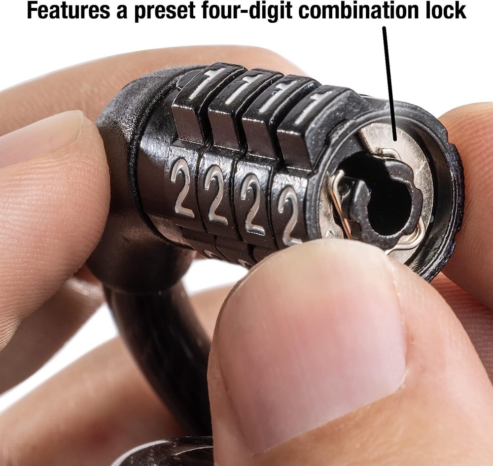Master Lock Bike Lock Cable with Combination Black, 8143D - 2 PACK