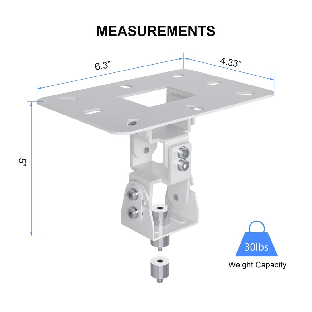 Universal Projector Ceiling Mount Low Profile Retractable Arms Black PR14B