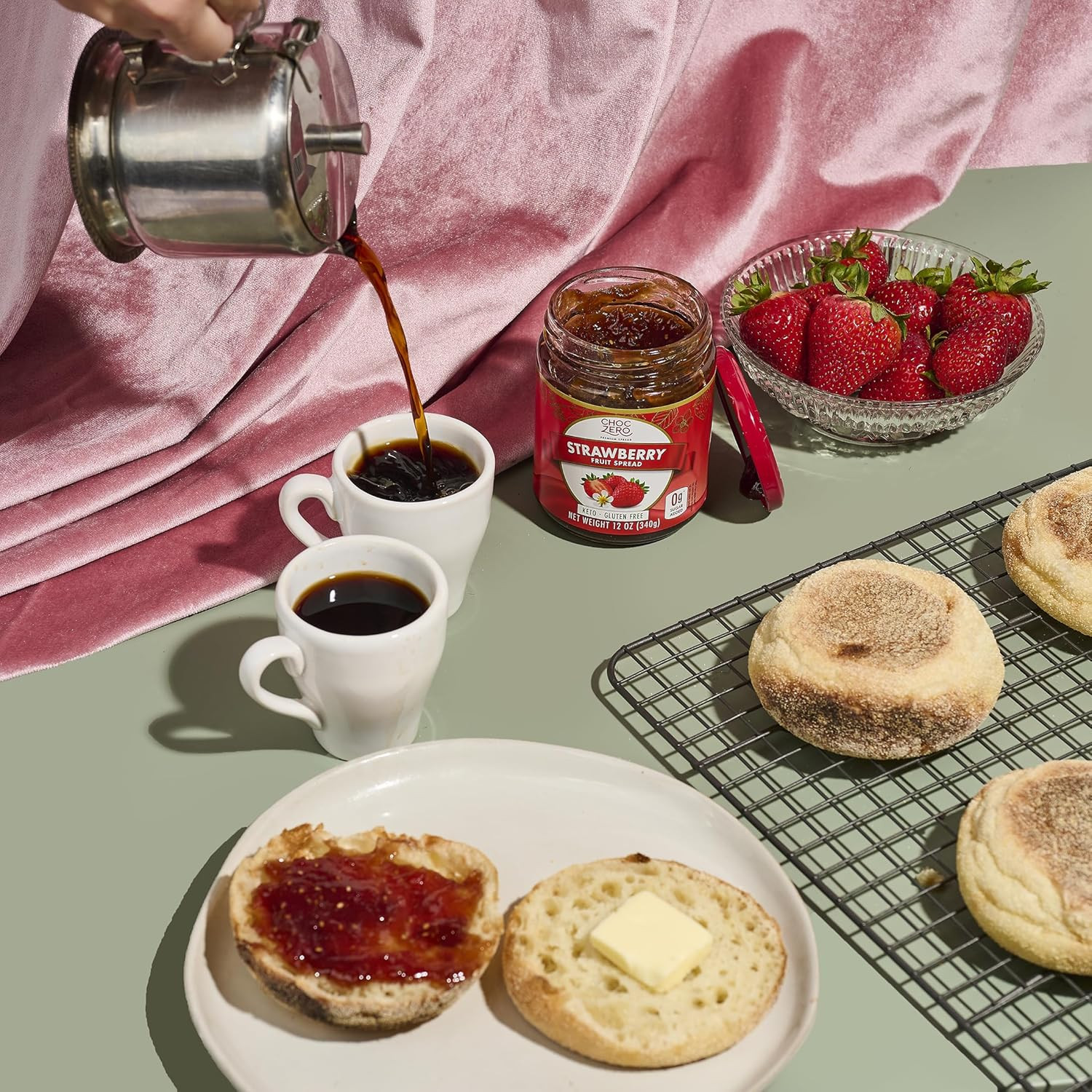 Choczero Keto Strawberry Fruit Spread, No Sugar Added, Keto Friendly, All Natura