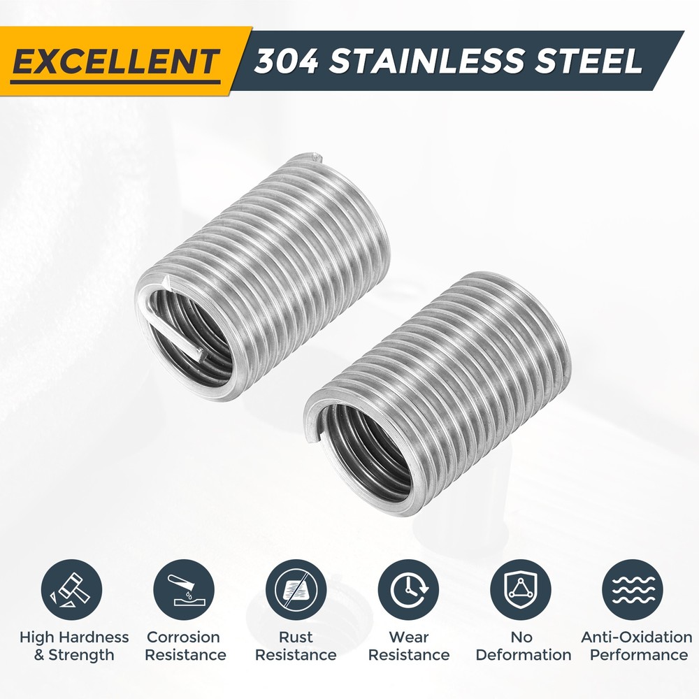 5pcs Wire Thread Inserts M18 x 2.5 x 2.5D Metric Helical Threaded Sleeve