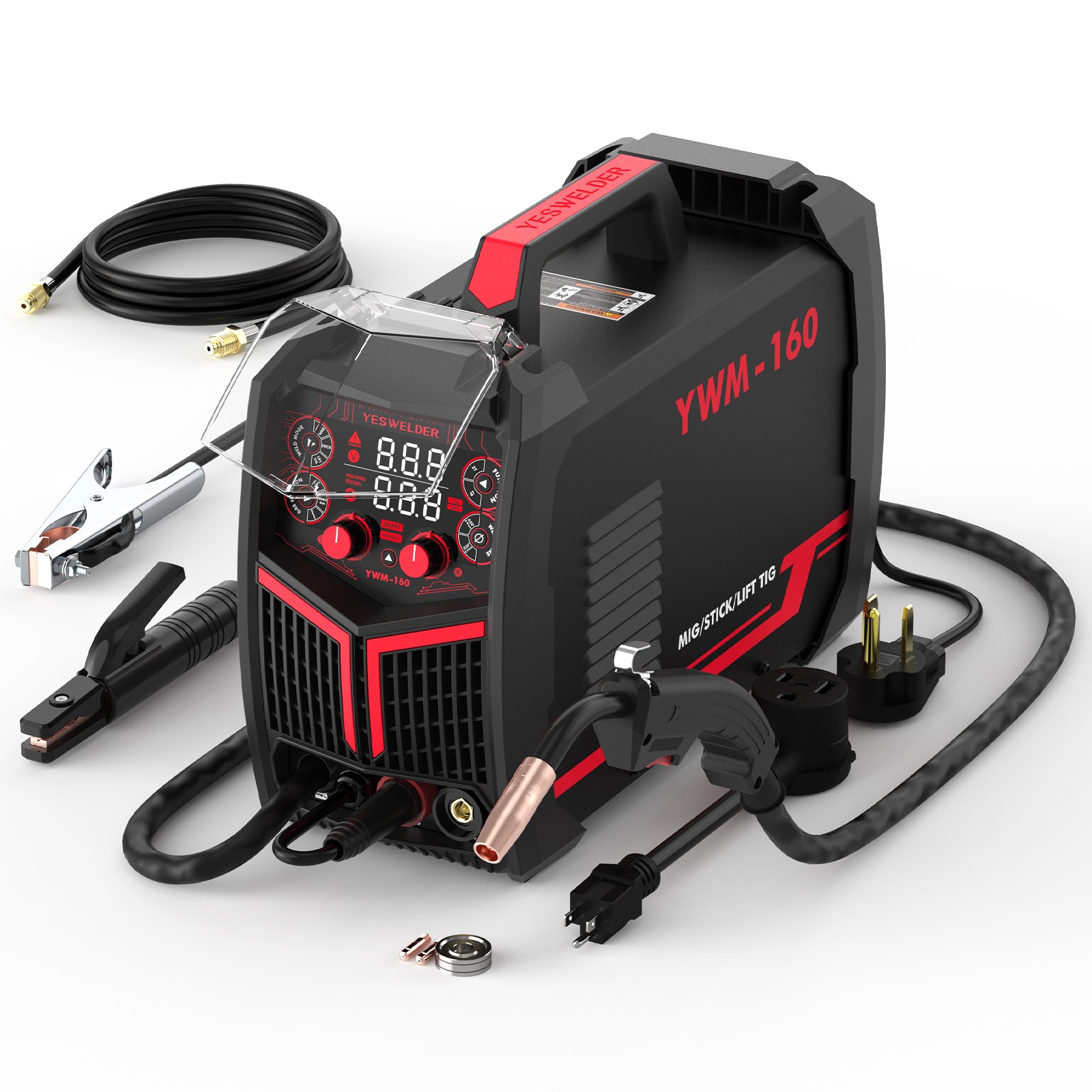 Gas/Gasless  MIG Welder, Synergic Control 110/220V 160Amp Welding machine